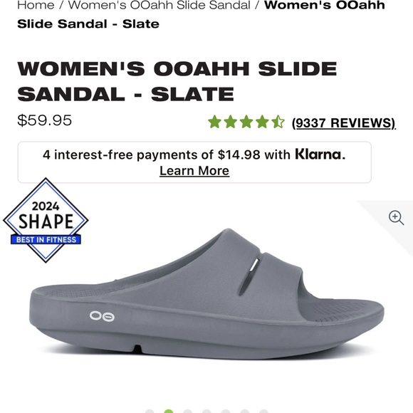 WOMEN'S OOAHH SLIDE SANDAL - SLATE NWT! OOFOS! - Picture 5 of 7